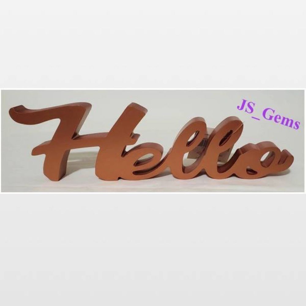 New Gold Hello Decorative Home Sign